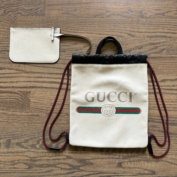 Gucci Cream Leather Backpack - Picture 2 of 8